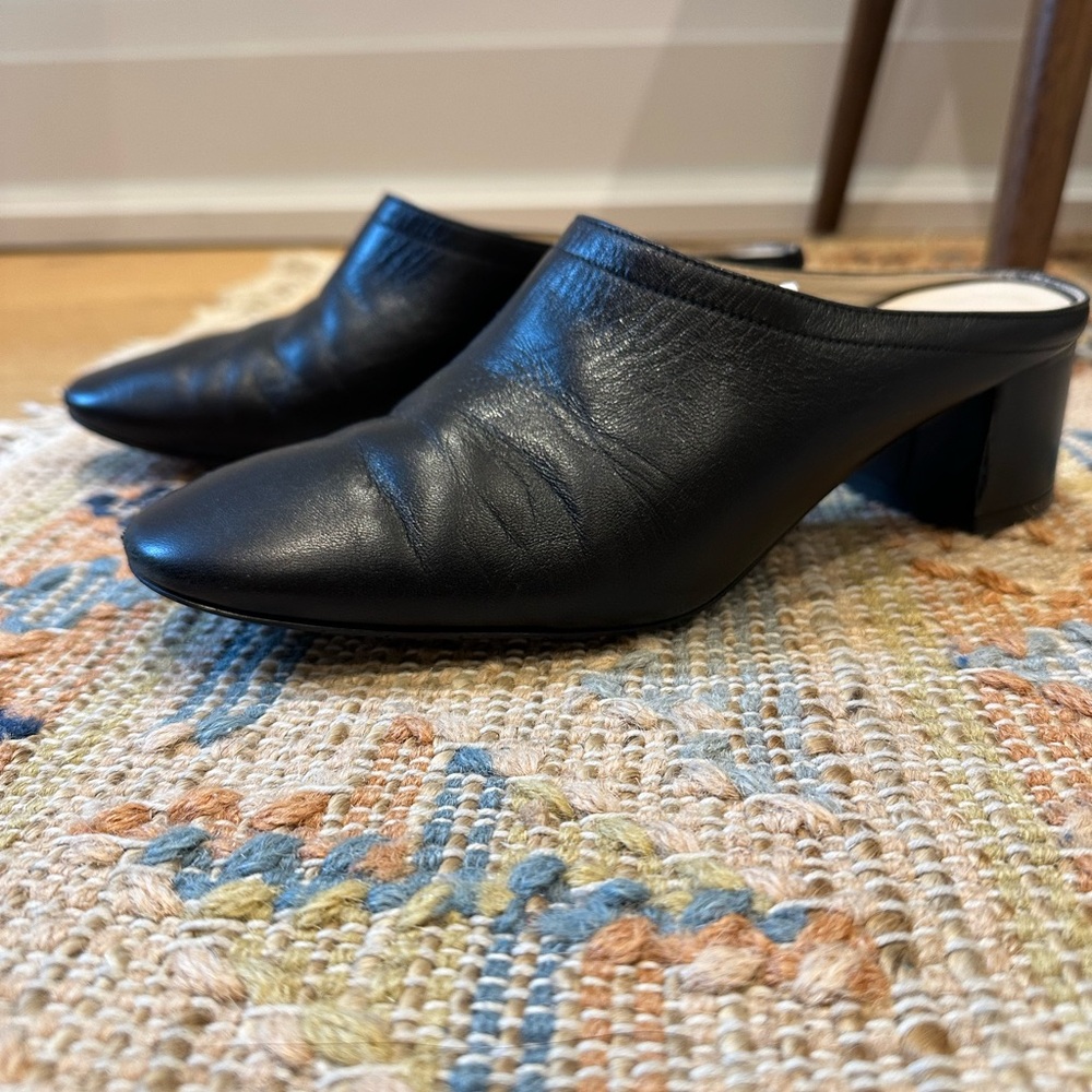 Everlane Black Leather Women's Mules